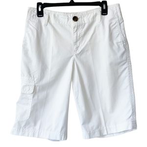 LIZ CLAIBORNE White Bermuda Cargo Shorts 10